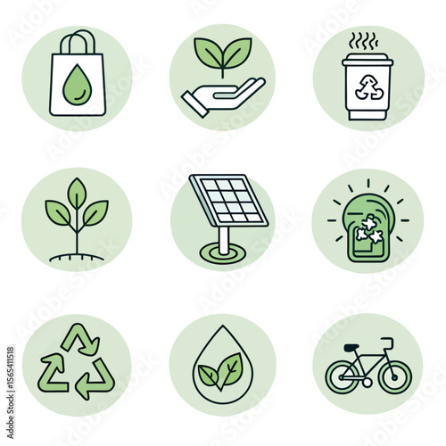 set of ecology icons