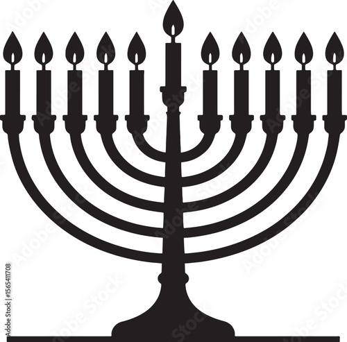hanukkah menorah with candles