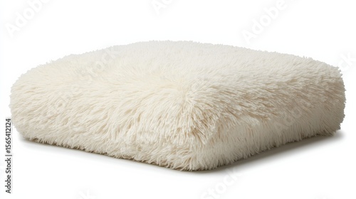 High-quality isolated image of a plush bath pillow, placed on a pure white background, perfect for self-care and luxury bath product promotions