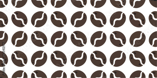 Seamless Coffee Bean Pattern – Vector Brown Cafe Background
