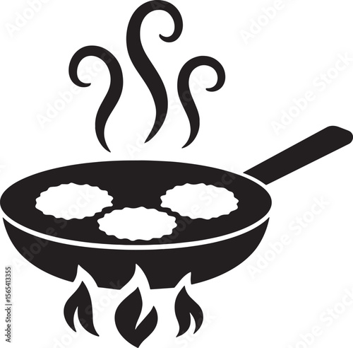 frying pan vector illustration