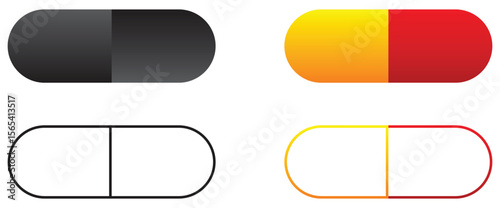 Capsule Icon Set with Colorful Gradient Design.