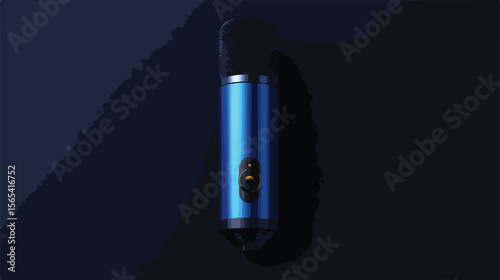 Professional Blue Microphone Sound Device Vector