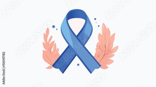 Prostate Cancer Awareness Blue Ribbon Icon for Medical Awareness Campaigns