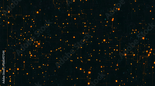 A black and yellow image of a starry sky with many small lights