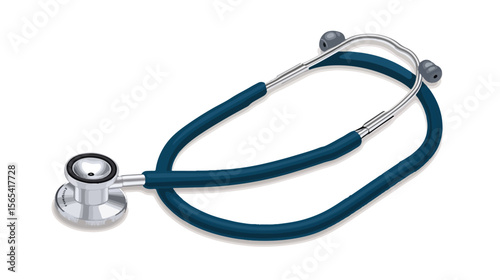 Professional Blue Stethoscope Flat Vector Illustration Centered