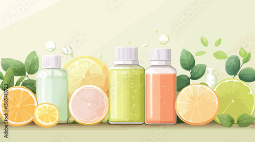 Refreshing Body Tonic Spa Vector Illustration