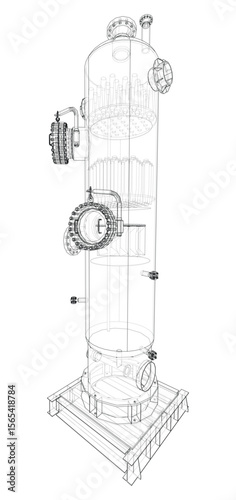 Industrial tank. Vector rendering of 3d