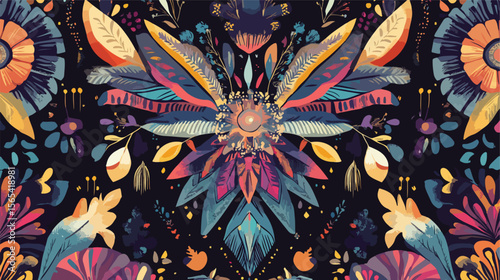 Boho Chic Background Design Vector Illustration