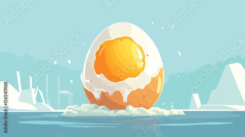 Delicious Boiled Egg Food Vector Illustration