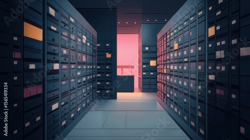 Futuristic Data Archive Room