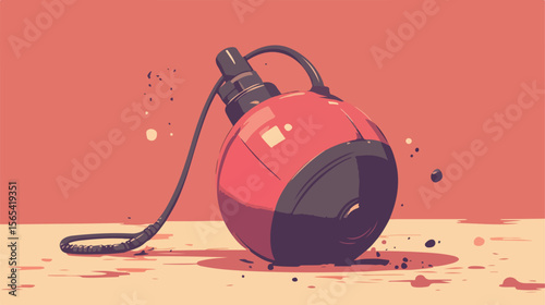 Bomb Clean with Vacuum Character Vector Illustration