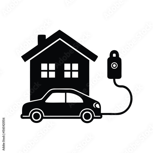 Electric vehicle charging at home representing sustainable energy solutions and ecofriendly living