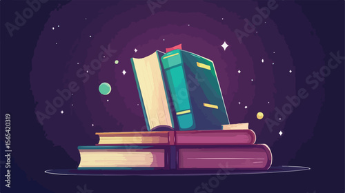 Fun and Colorful Cartoon Book Education Illustration