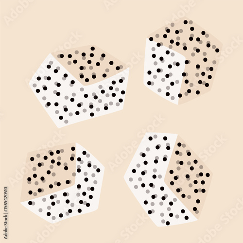 Dragon fruit slices. Exotic pitaya fruit, fresh tropical pink ripe pitahaya with seeds, healthy organic food risograph style. Vector cartoon illustration