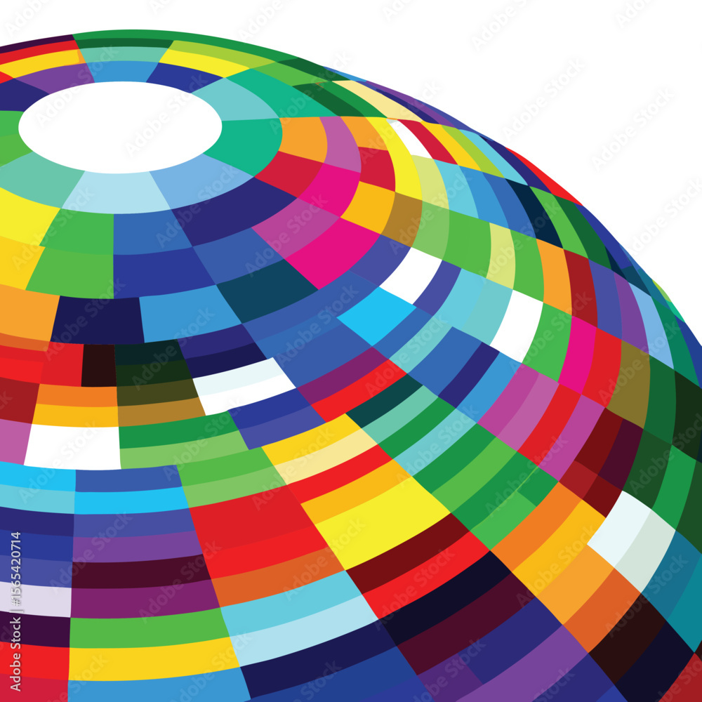 Obraz premium Abstract Colorful Geometric Pattern Sphere Multicolored Blocks Design Background