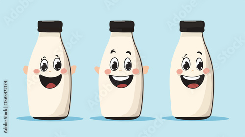 Cute Milk Maid Mascot Cartoon Vector Illustration