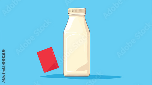 Milk Bottle Referee Red Card Illustration