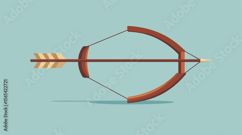 Flat Vector Illustration of Bow and Arrow Icon