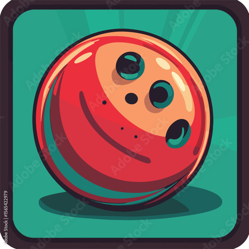 Modern Bowling Ball Flat Vector Illustration for Sports Design