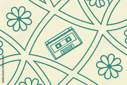 Abstract Geometric Cassette Tape Minimalist Pattern