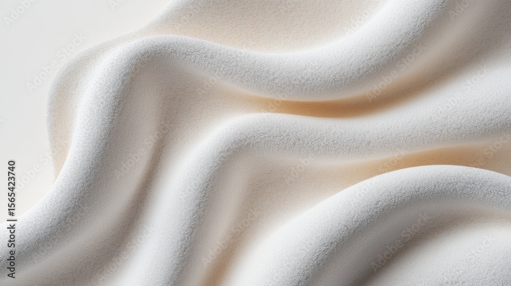 Obraz premium Professional image of a luxurious facial towel with a seamless white background, perfect for skincare and spa branding