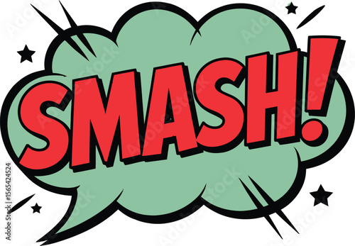 "Smash!" comic book sound effect in a retro pop art speech bubble.