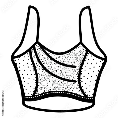 Shiny Sequin Top Vector Illustration