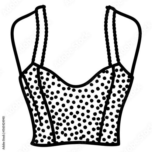 Shiny Sequin Top Vector Illustration