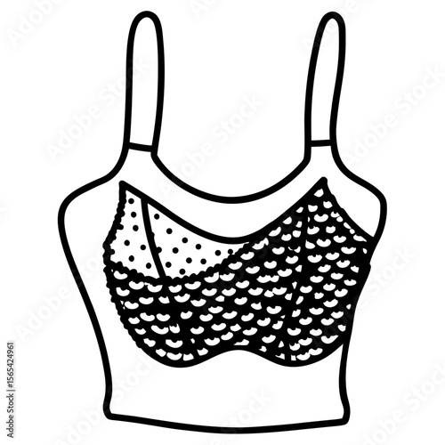 Shiny Sequin Top Vector Illustration