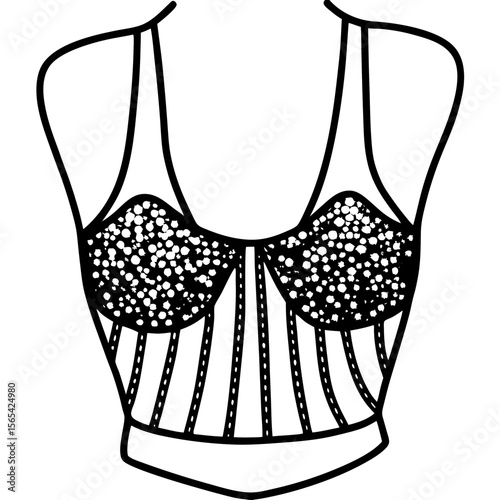 Shiny Sequin Top Vector Illustration