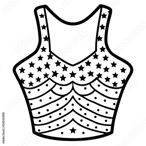 Shiny Sequin Top Vector Illustration