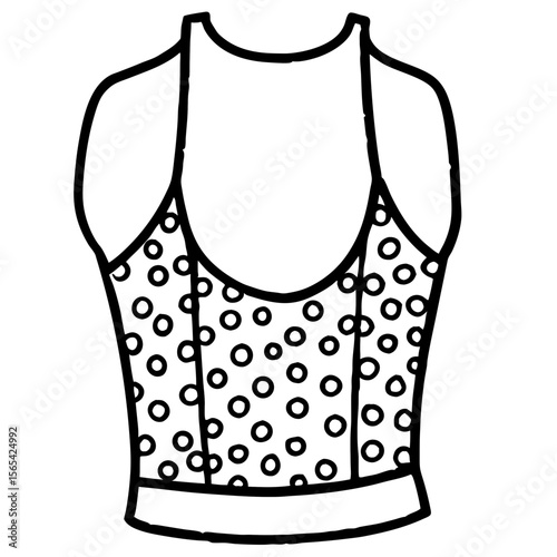Shiny Sequin Top Vector Illustration