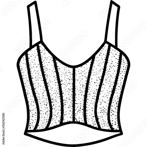 Shiny Sequin Top Vector Illustration