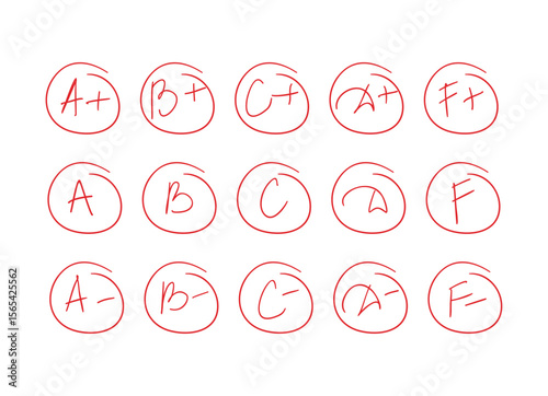 School handwritten grades