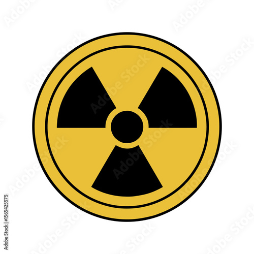 Radioactivity symbol icon for radiation hazard and nuclear energy warning.