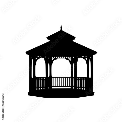 Elegant Outdoor Gazebo Silhouette for Garden and Park Decor