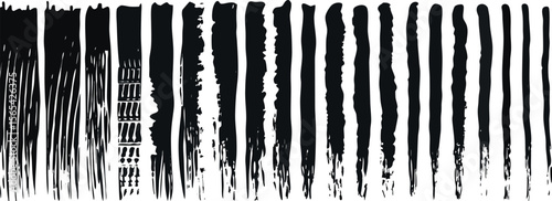 Black Ink Brush Stroke Stripes Vertical Texture Background Design Elements brush strokes