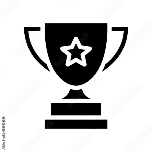 Trophy cup icon with star for award, victory, and achievement recognition.