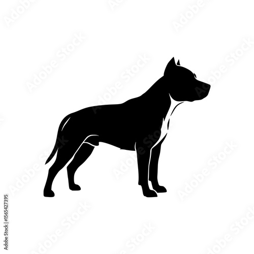 Athletic Dog Silhouette Standing Proudly Ready for Action Outdoors