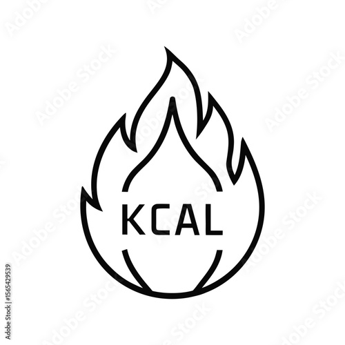 Calorie burning line icon. 