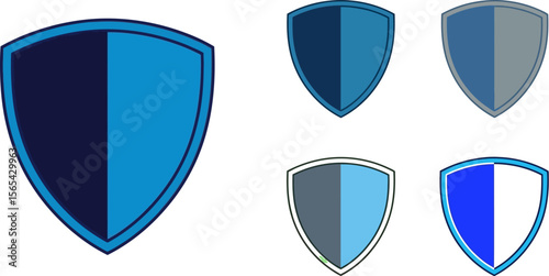 Vector shield graphic design asset for security protection and logo template