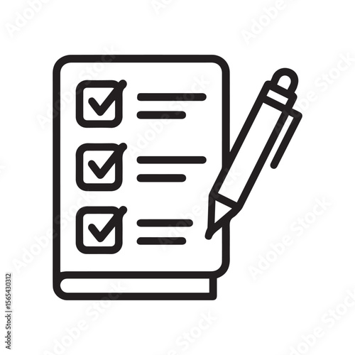Survey List Written in an Open Book