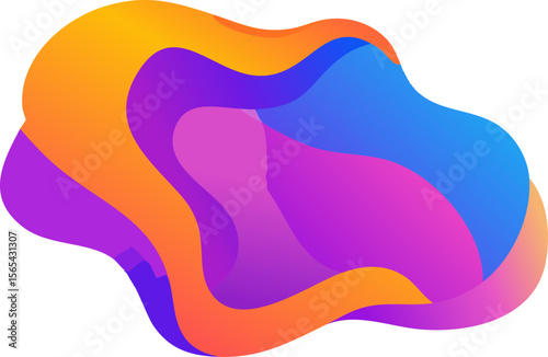 Abstract fluid design with vibrant colors and smooth flowing shapes, creating a dynamic and visually appealing composition