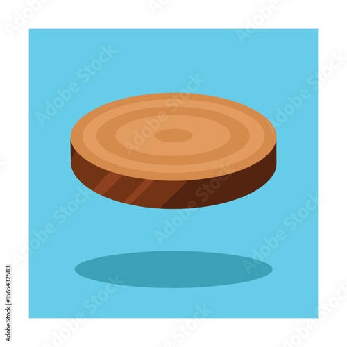 Levitating Wood Slice Tree Ring Vector