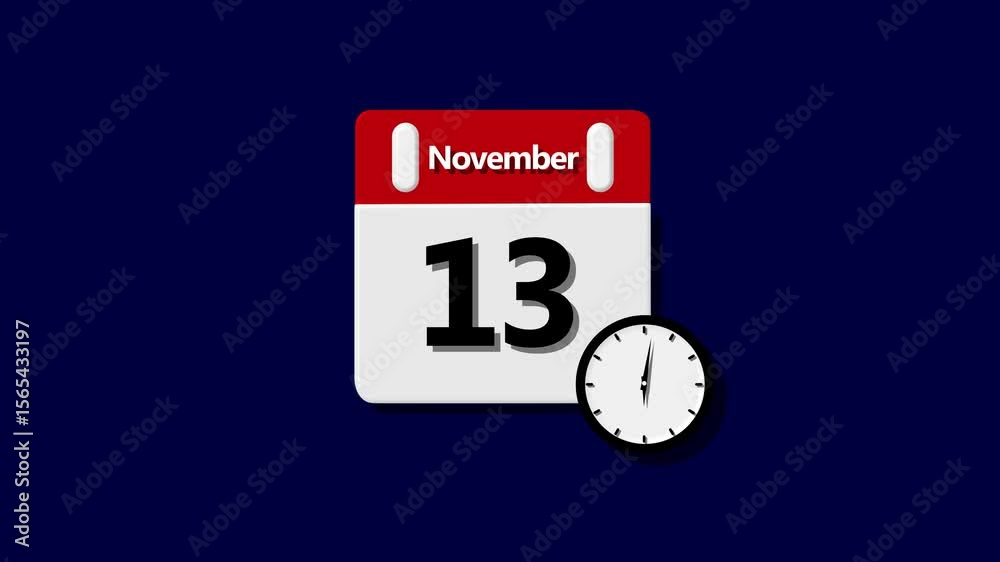calendar - November 13 icon illustration isolated vector sign symbol Calendar icon , black and white Simple technology calendar .Increase your productivity with the help of calendar. impress clients 
