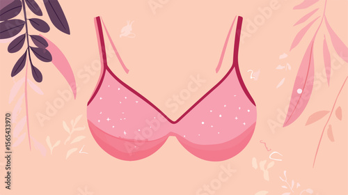 Breast Cancer Awareness Pink Bra Vector Illustration