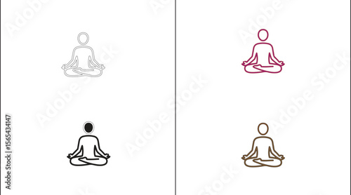 Elegant Yoga Pose Vector Illustration for Wellness and Fitness Silhouette