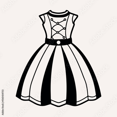 A lady's dress vector icon