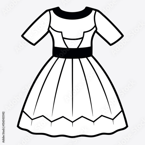 A lady's dress vector icon